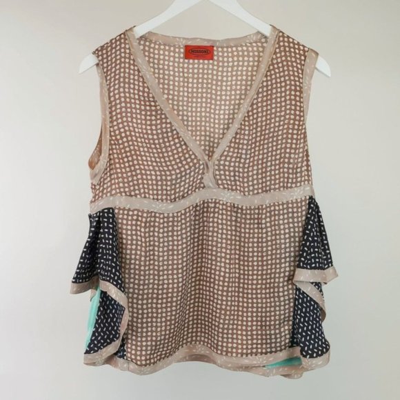 Missoni SS/07 Brown Patchwork Ruffle Tank - Picture 1 of 5
